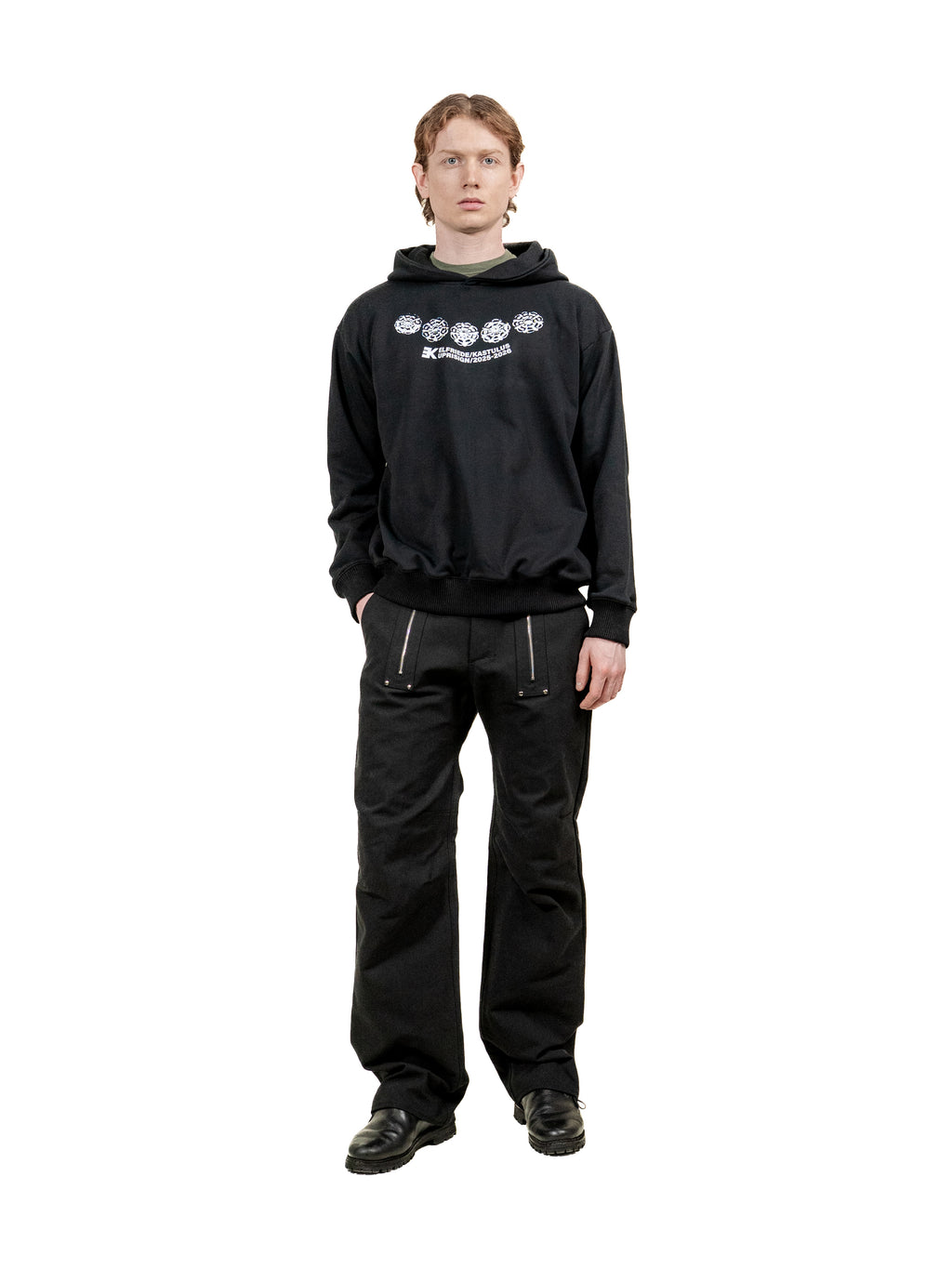 Unisex Oversize Hoodie with side-panels and button print