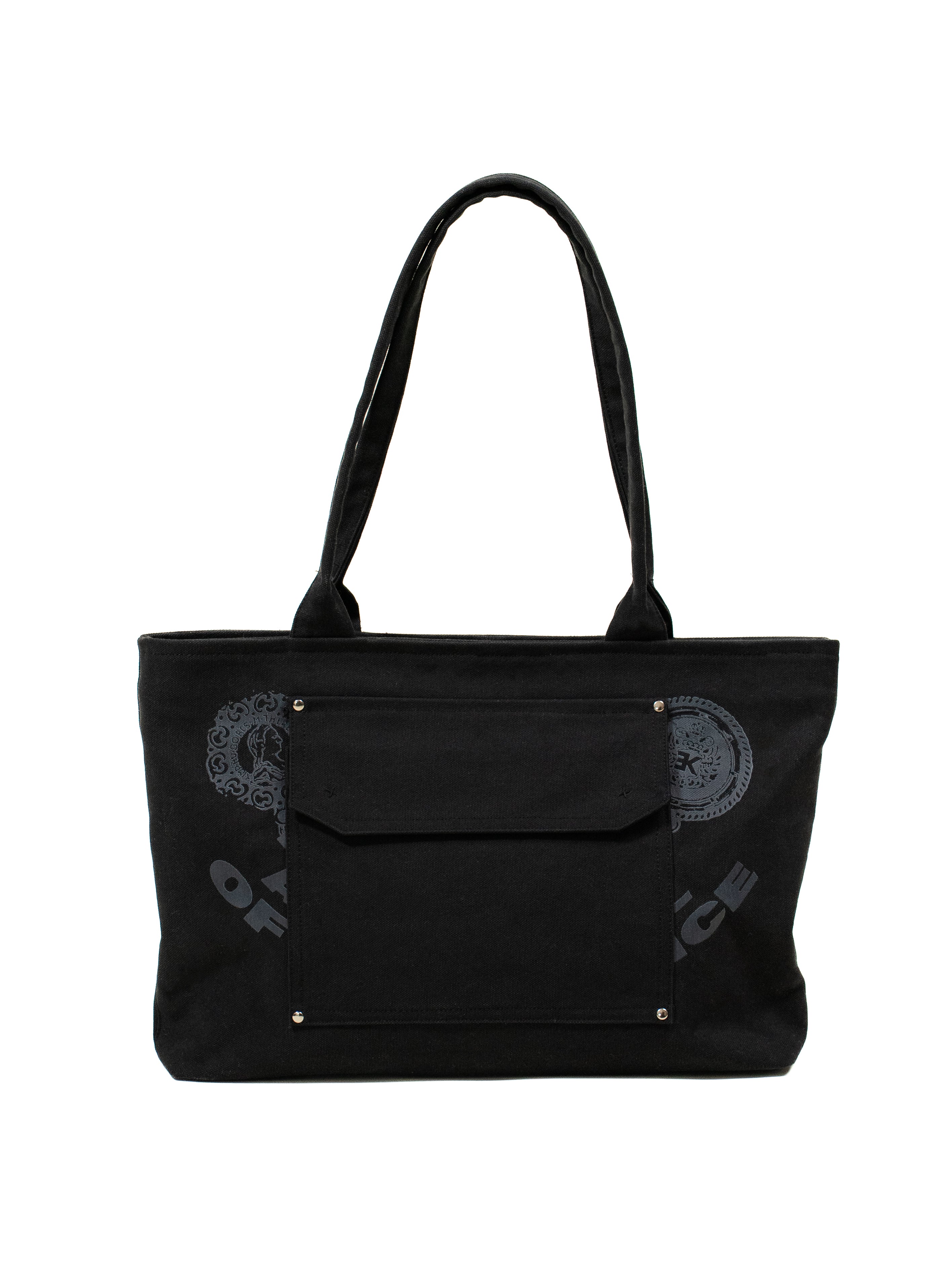 Canvas shoulder bag with side pockets