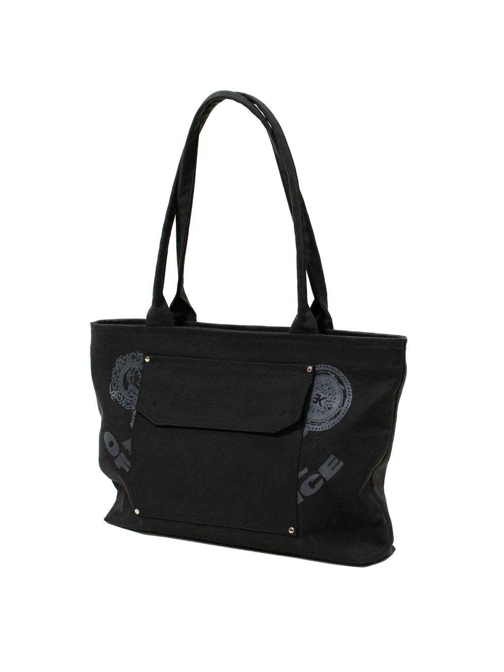 Canvas shoulder bag with side pockets