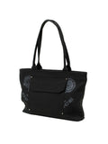 Canvas shoulder bag with side pockets