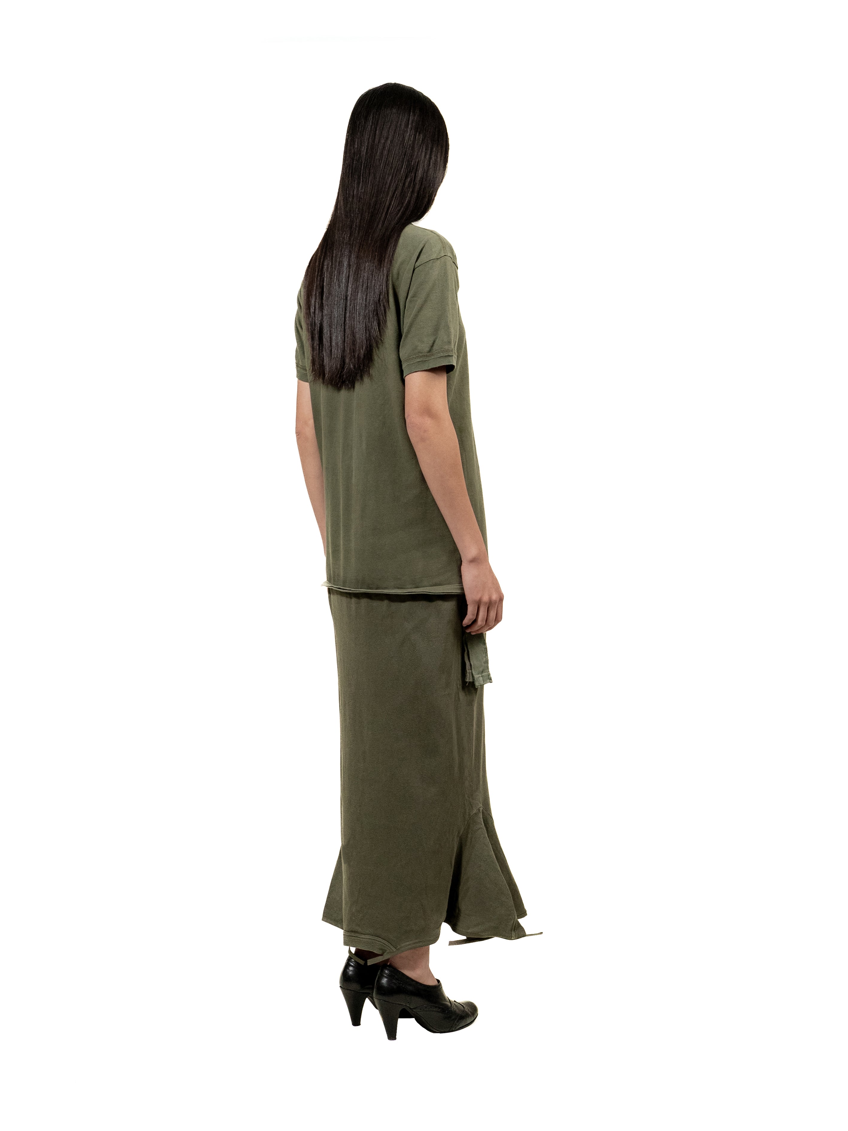 Adjustable jersey dress made from T-shirts with sun print.