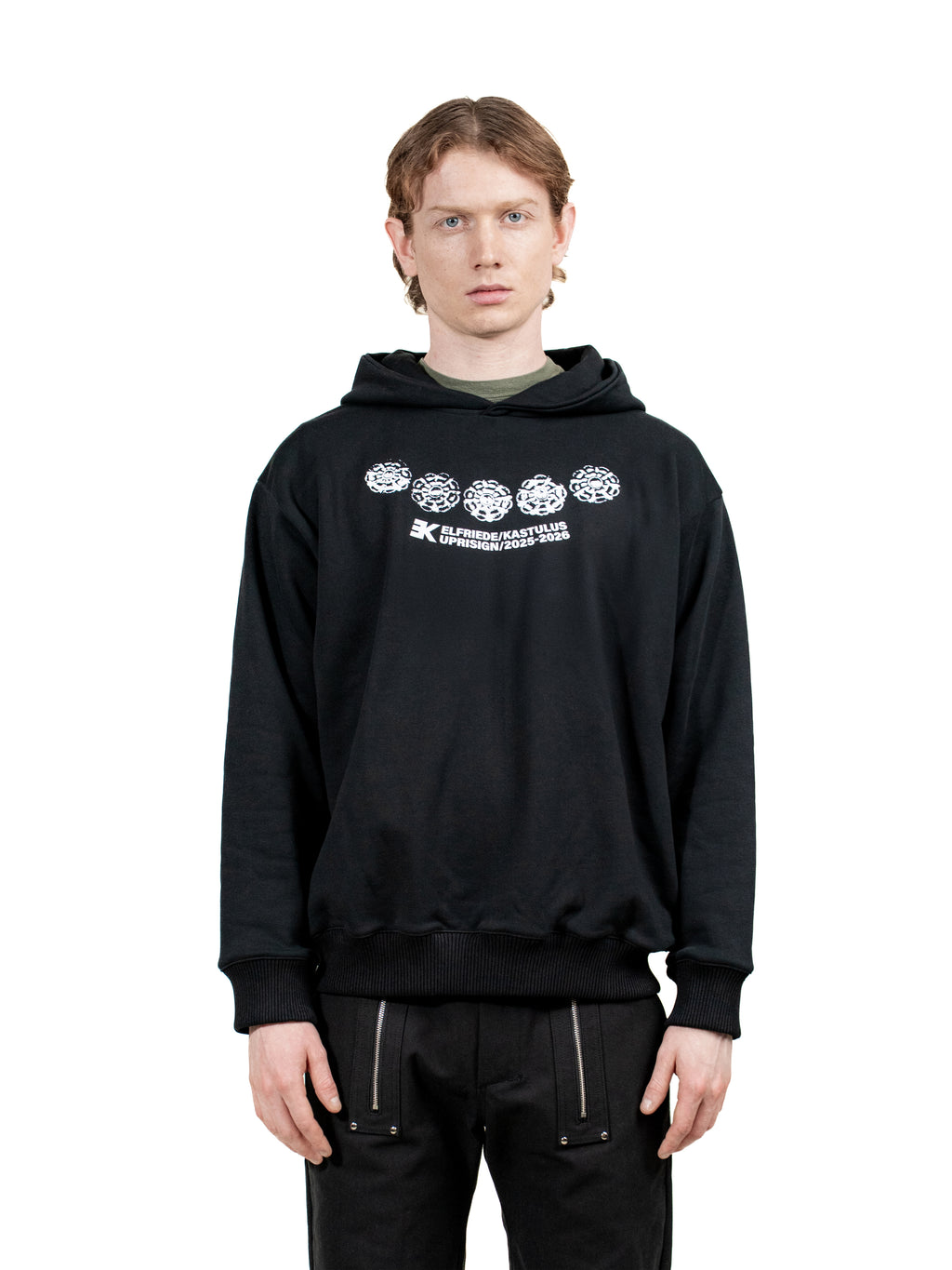 Unisex Oversize Hoodie with side-panels and button print