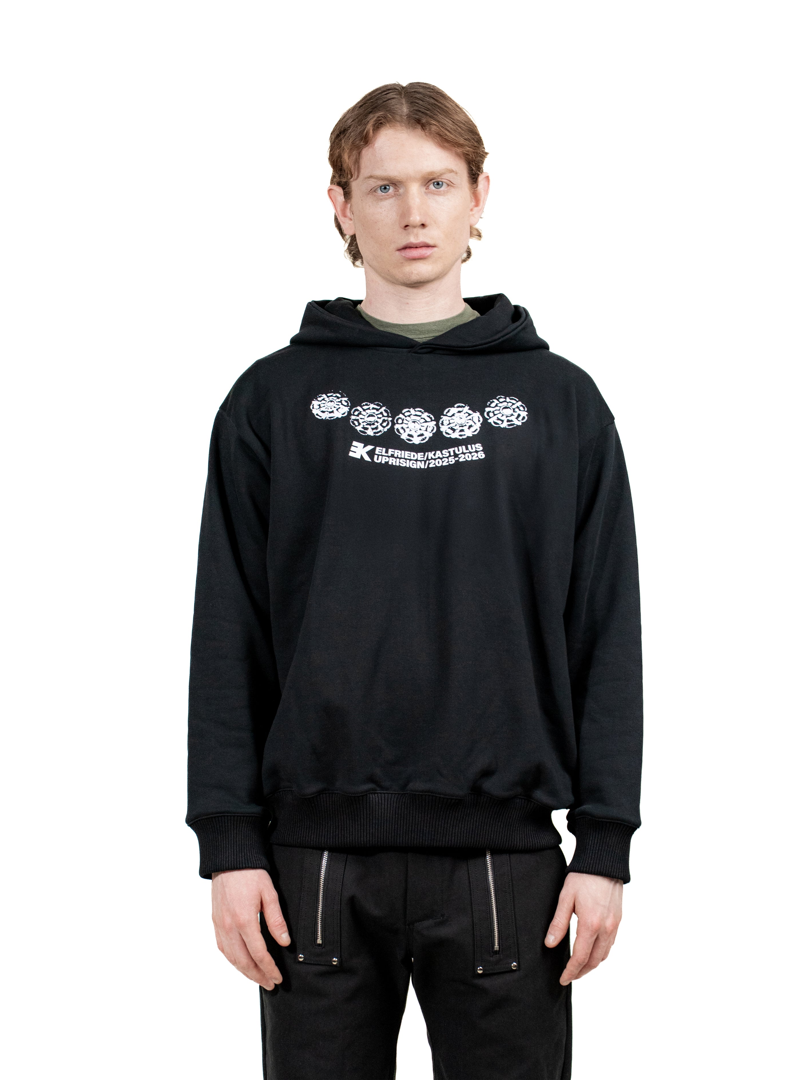 Unisex Oversize Hoodie with side-panels and button print