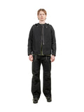 Classic black canvas jacket with offset zipper