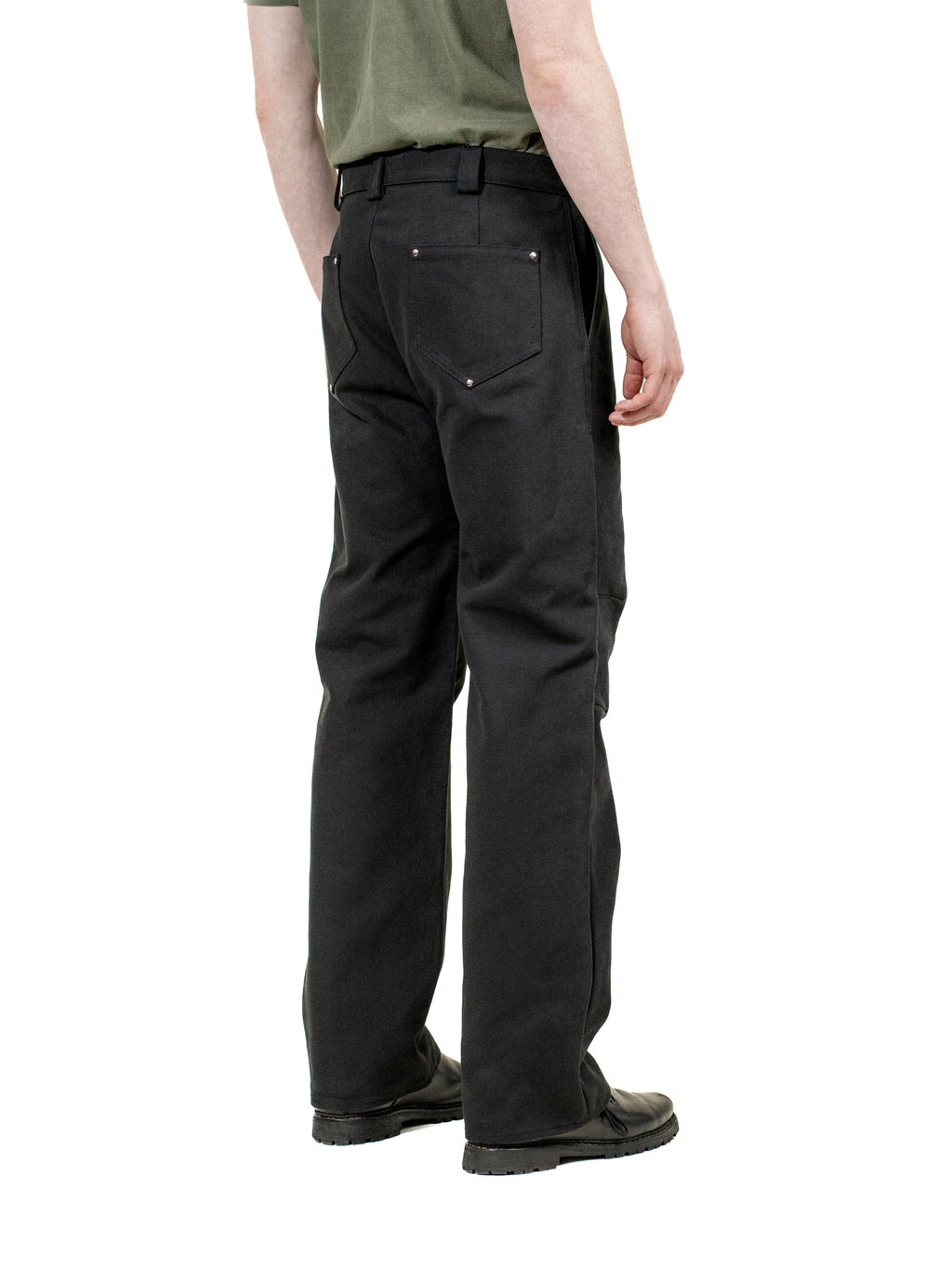 Relaxed fit canvas trousers with zippers
