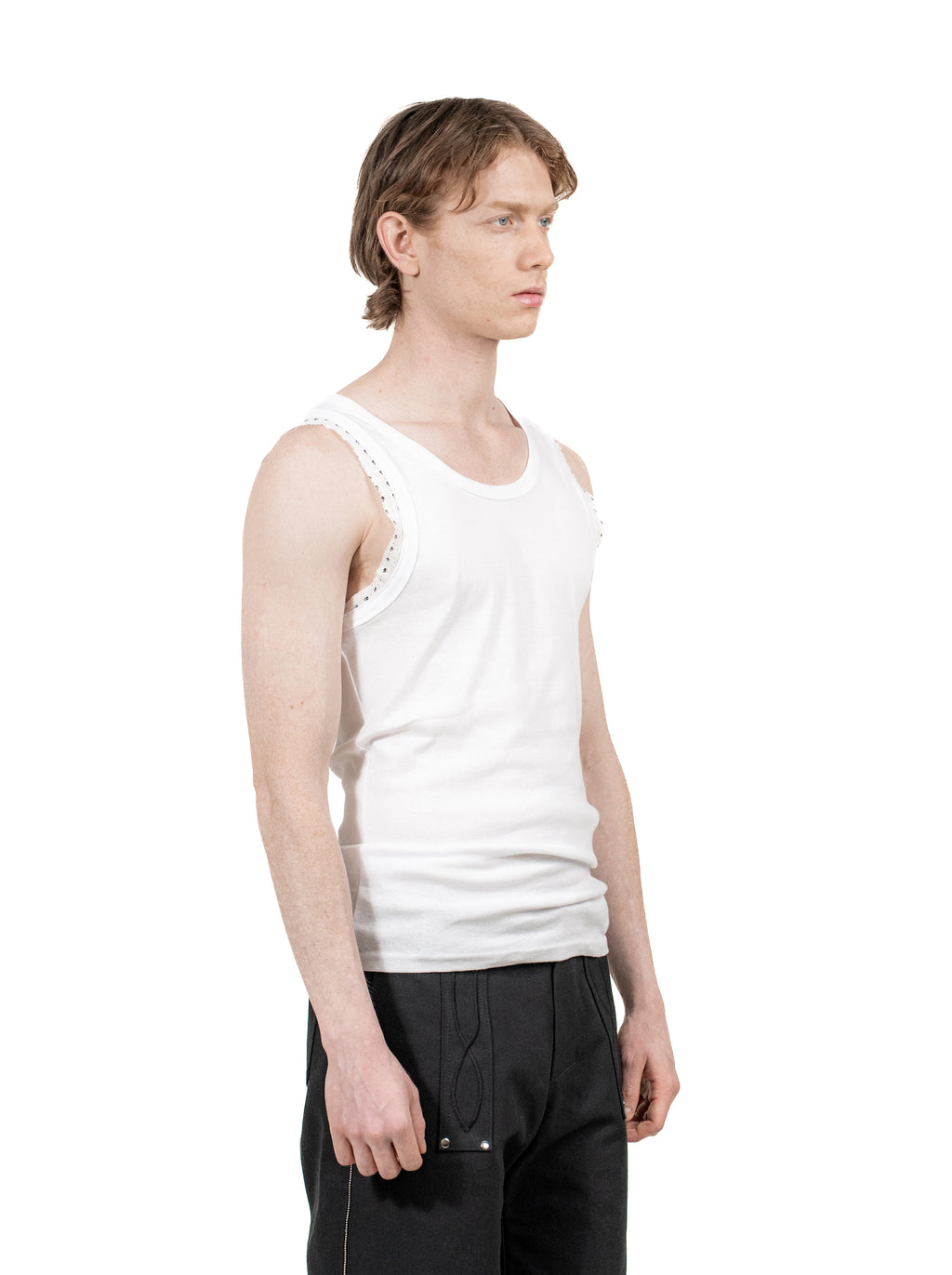 Reworked tank-top with flower polkadot details