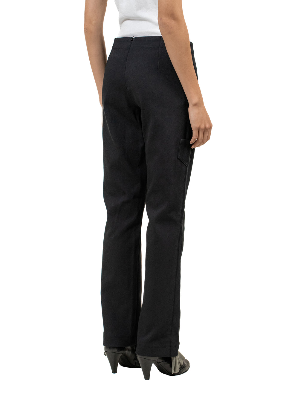 Slim black trouser withe pleated attachment