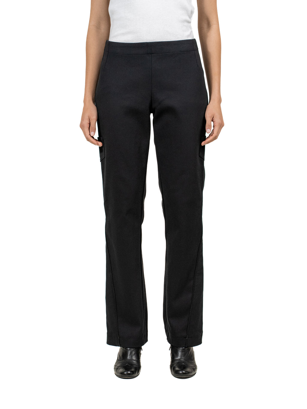 Slim black trouser withe pleated attachment