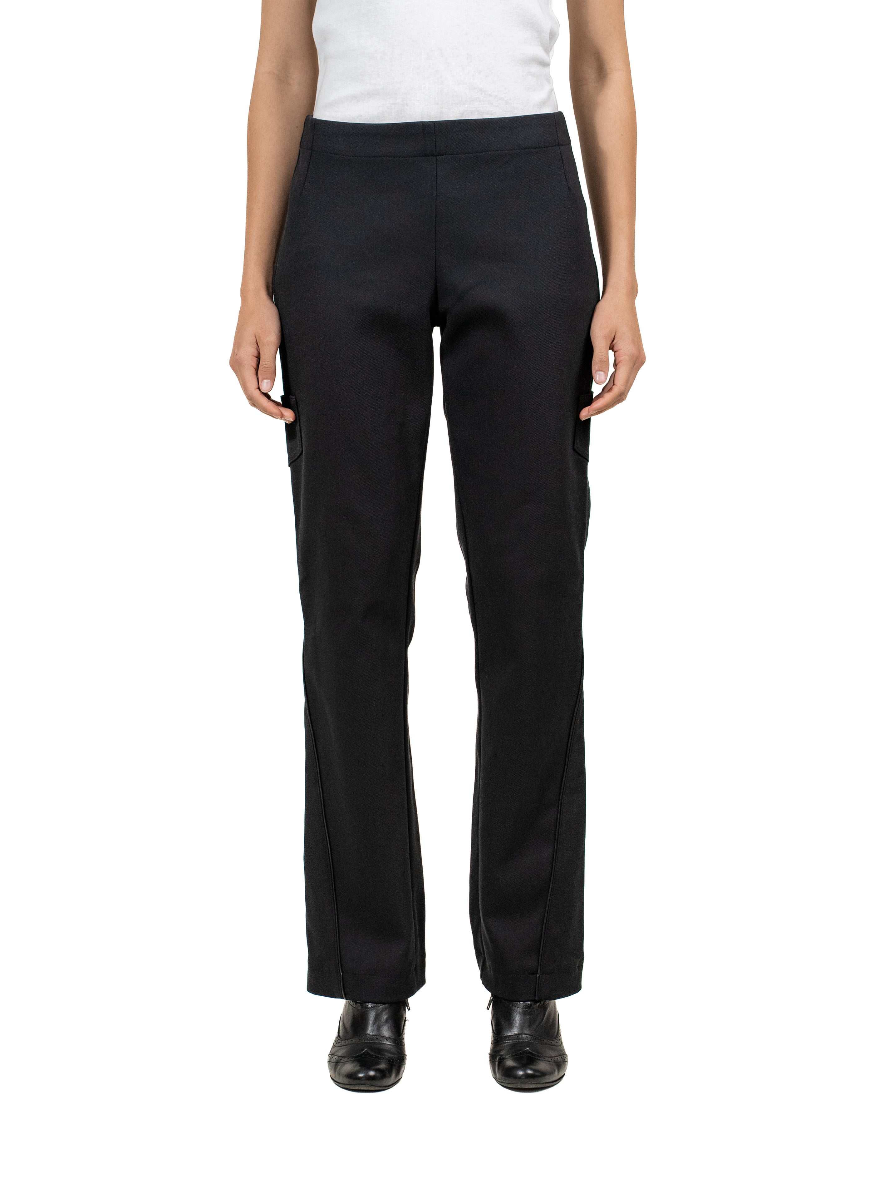 Slim black trouser withe pleated attachment