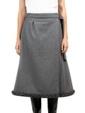 Grey wool wrap skirt with froschgoscherl
